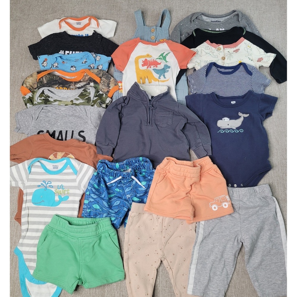 Lot of 21 Baby Boy 3 to 6 Month Clothing Lot Carter Garanimals Shorts Bodysuits - Picture 9 of 9